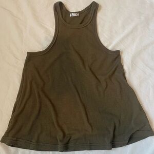 Olive Green Flowy Free People Tank Top